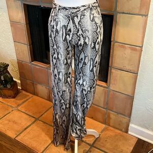 MSGM Python Print High Waisted Straight Leg Pants, size 4!